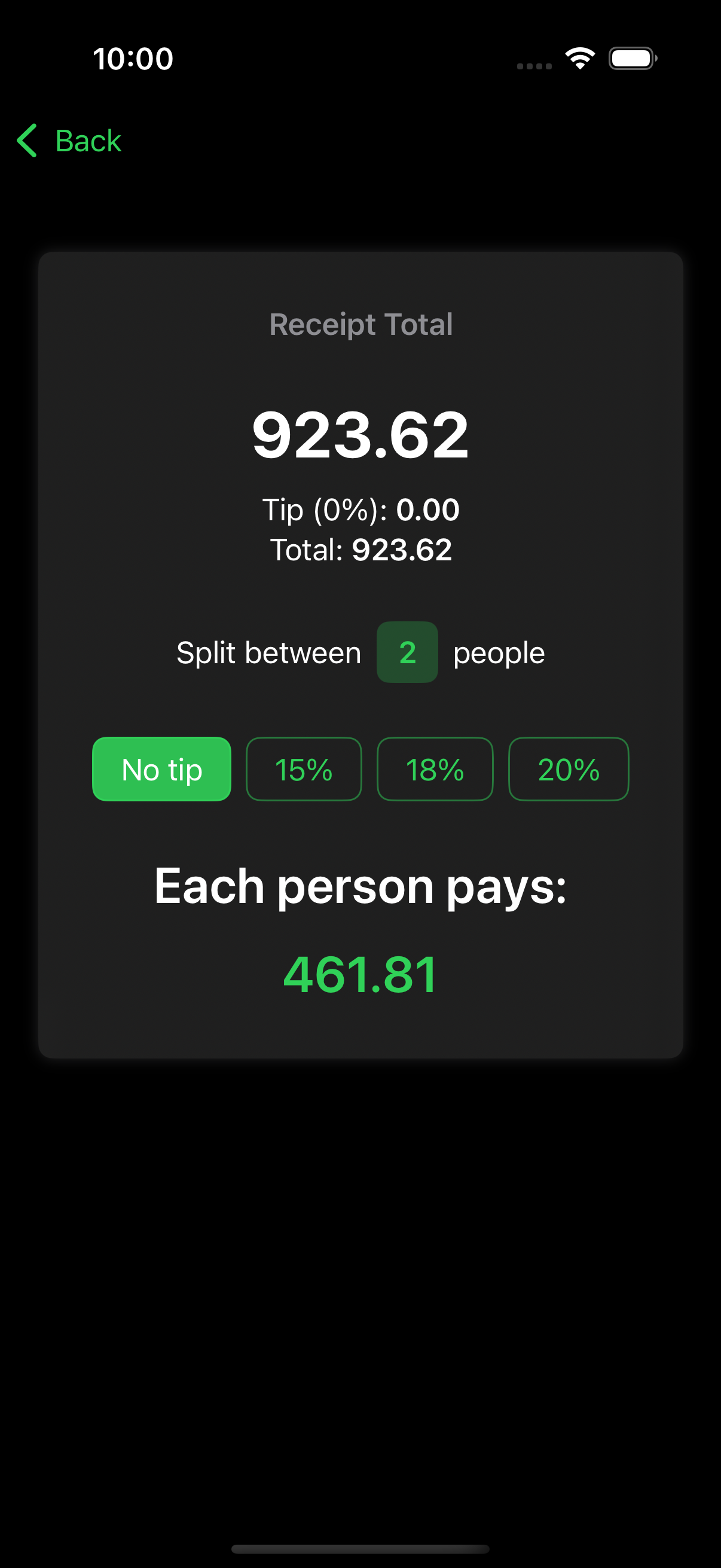 Receipt Total