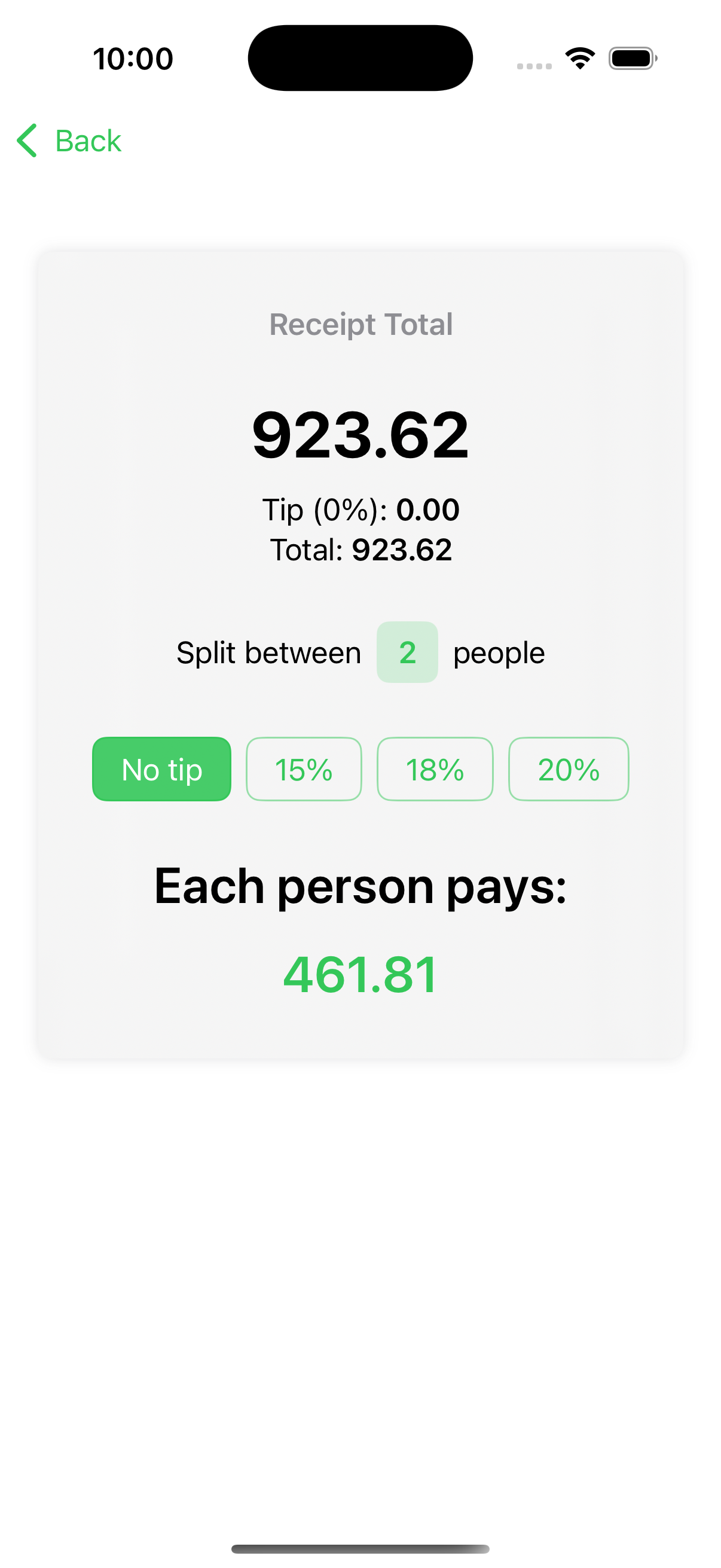 Receipt Total